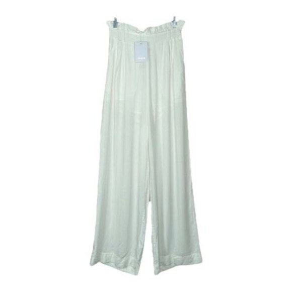 Suboo Nadia Revolve High Waist Wide Leg Pants NWT Ivory/Gold Stripe Size 6 - Picture 3 of 11